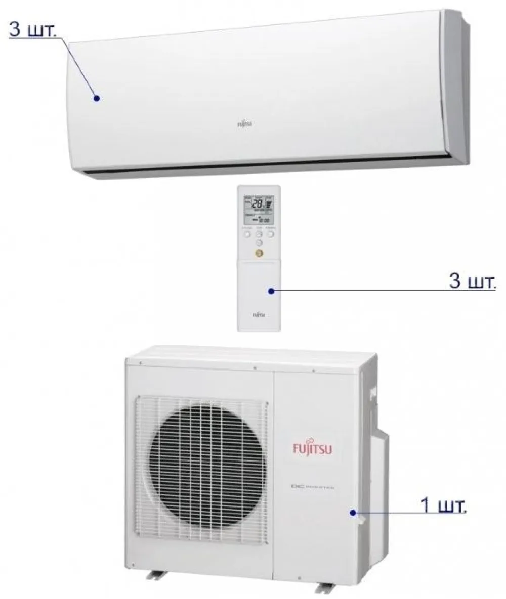 Klima uređaj Fujitsu AOIG24LAT3 / ASIG09LUCA*3kom 24.000 BTU inverter — Klimapolis